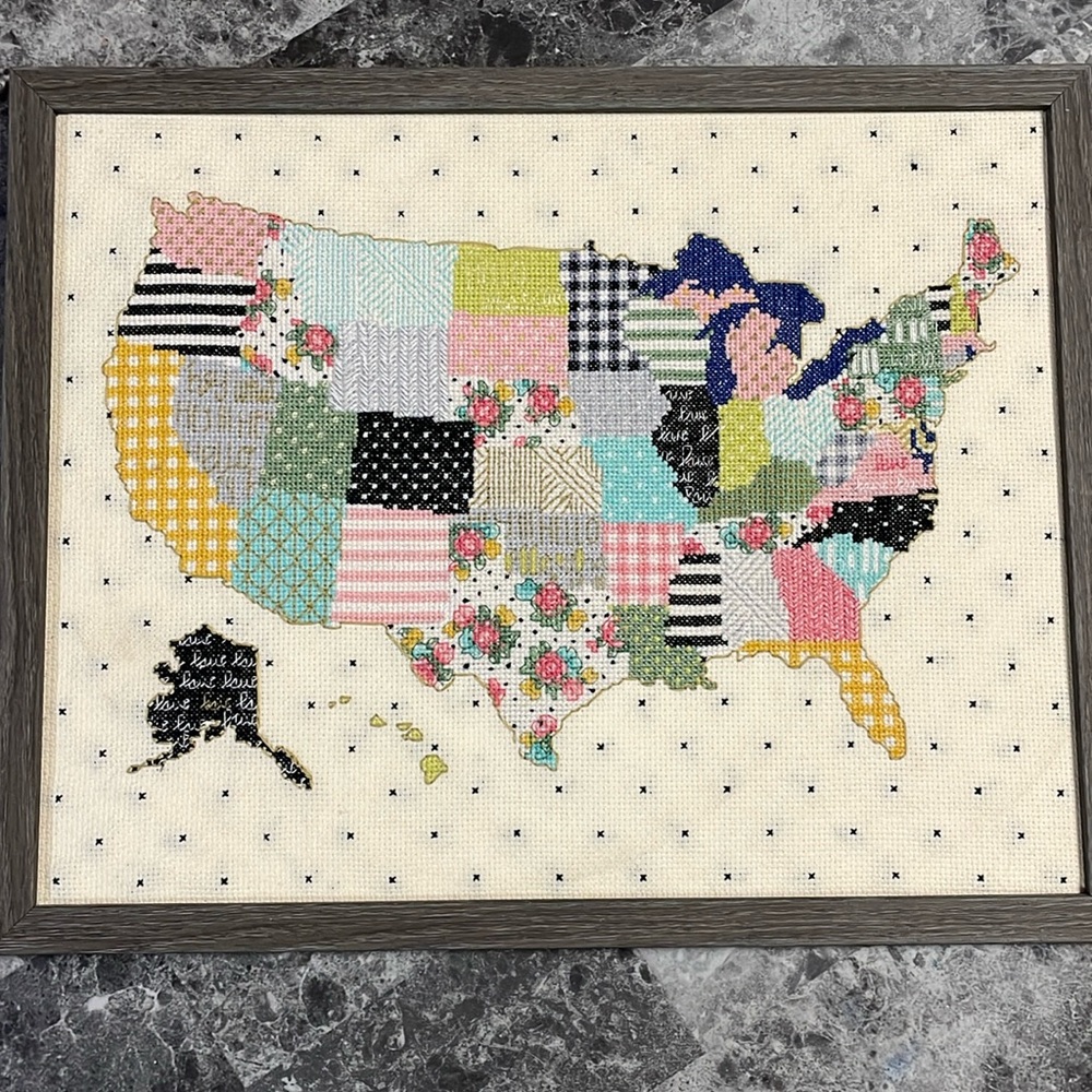 Hand stitched United States Wall Art